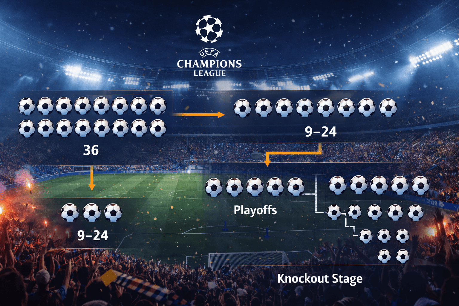 Hvor mange hold går videre i Champions League?
